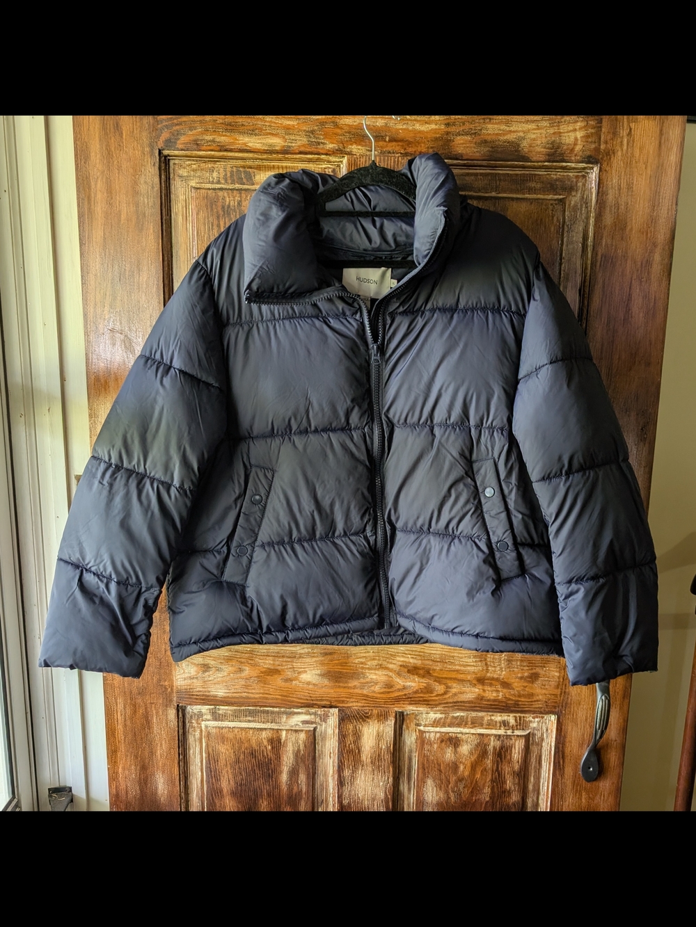 Hudson Women's Short Blue Puffer Jacket Size XL